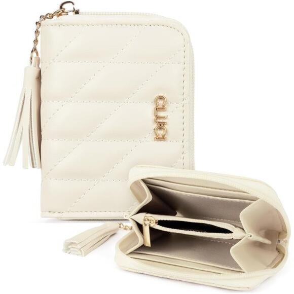 Small Wallet for Women Leather Bifold Multi Mini Card Holder Organizer - Picture 1 of 6